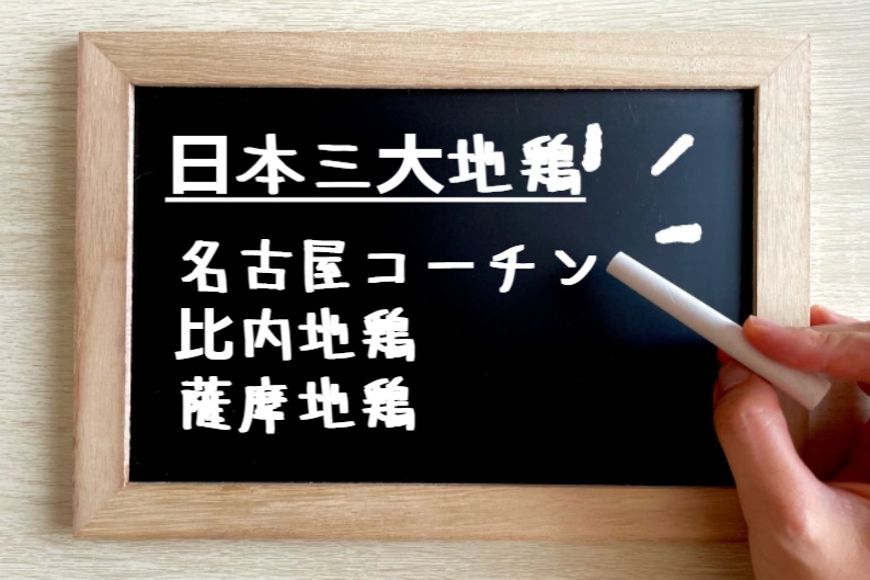黒板と日本三大地鶏
